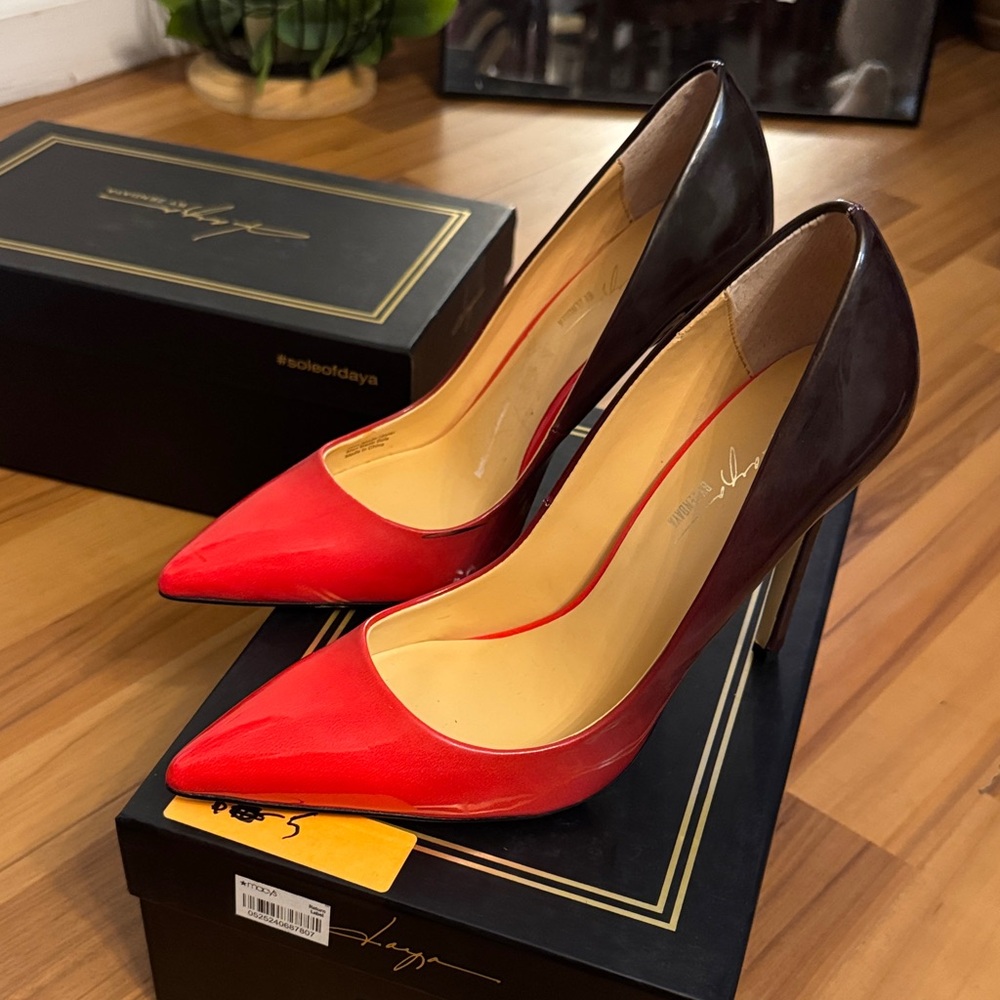 Elegant Red and Black Women's Heels